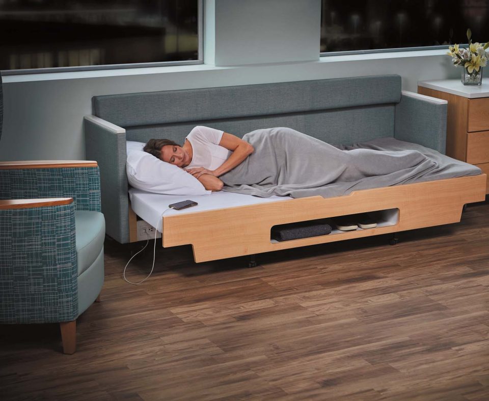 Healthcare-Patient-Room-Convertible-Couch-Visitor-Bed-Storage-Charging Healthcare-Patient-Room-Convertible-Couch-Visitor-Bed-Storage-Charging